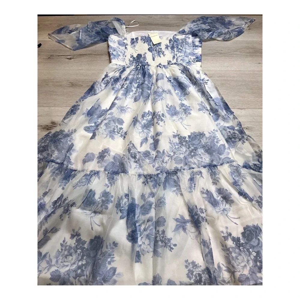 Abercrombie & Fitch Floral Maxi Dress‎ Blue Small New With Tags